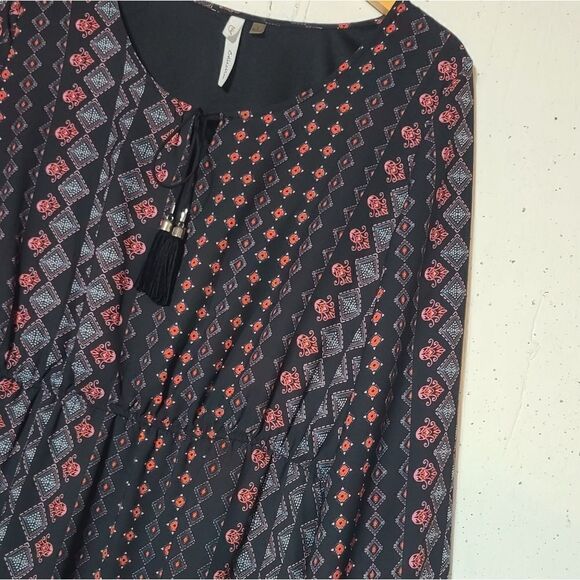 NY Collection  Gathered Waist Print Casul Dress - Picture 6 of 7